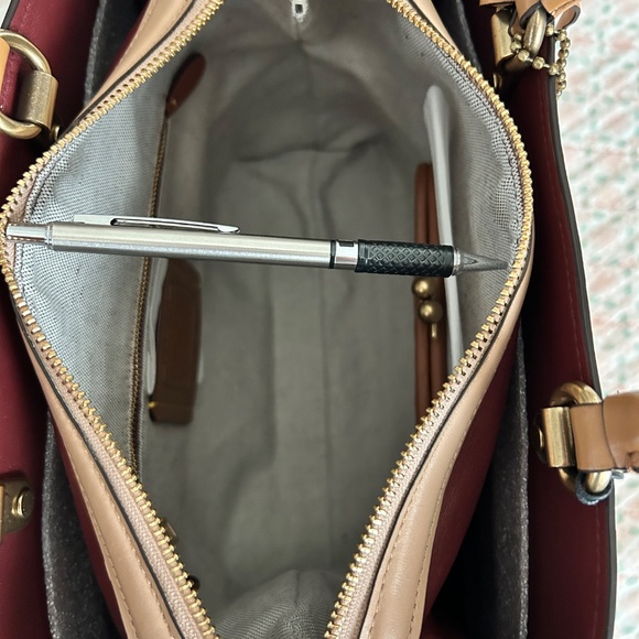 EUC Coach Rogue 31 Colorblock Beechwood Chalk Burgandy Brass HW “C”Chain RARE 👜 - Picture 14 of 16